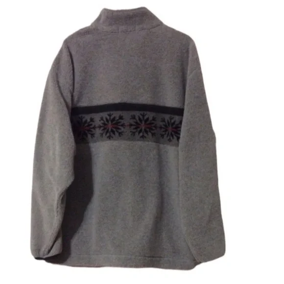 NAUTICAL VINTAGE Mens Sweater Gray PULLOVER with Snowflake Design Size XL - Picture 2 of 12